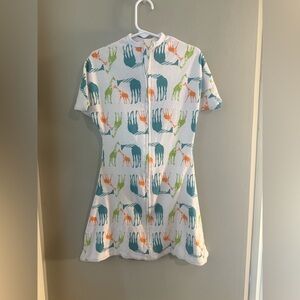 White and Orange Sleep Sack Pajamas with Playful Design